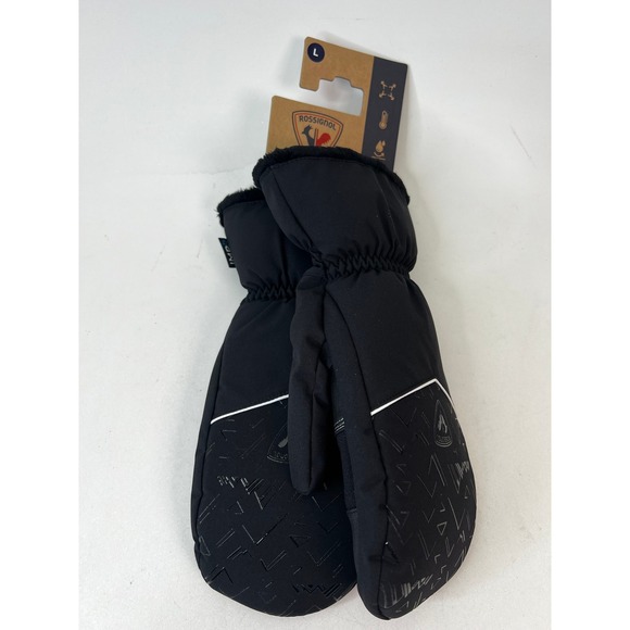Rossignol W Temptation IMPR M Black Mittens Ski Snowboard Winter Gloves Large - Picture 1 of 6